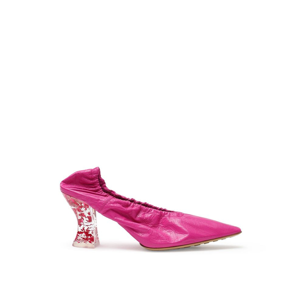 Fuchsia Leather Slippers - ventzia