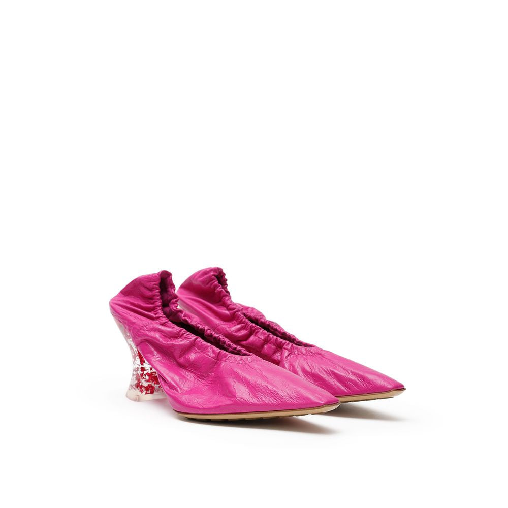 Fuchsia Leather Slippers - ventzia