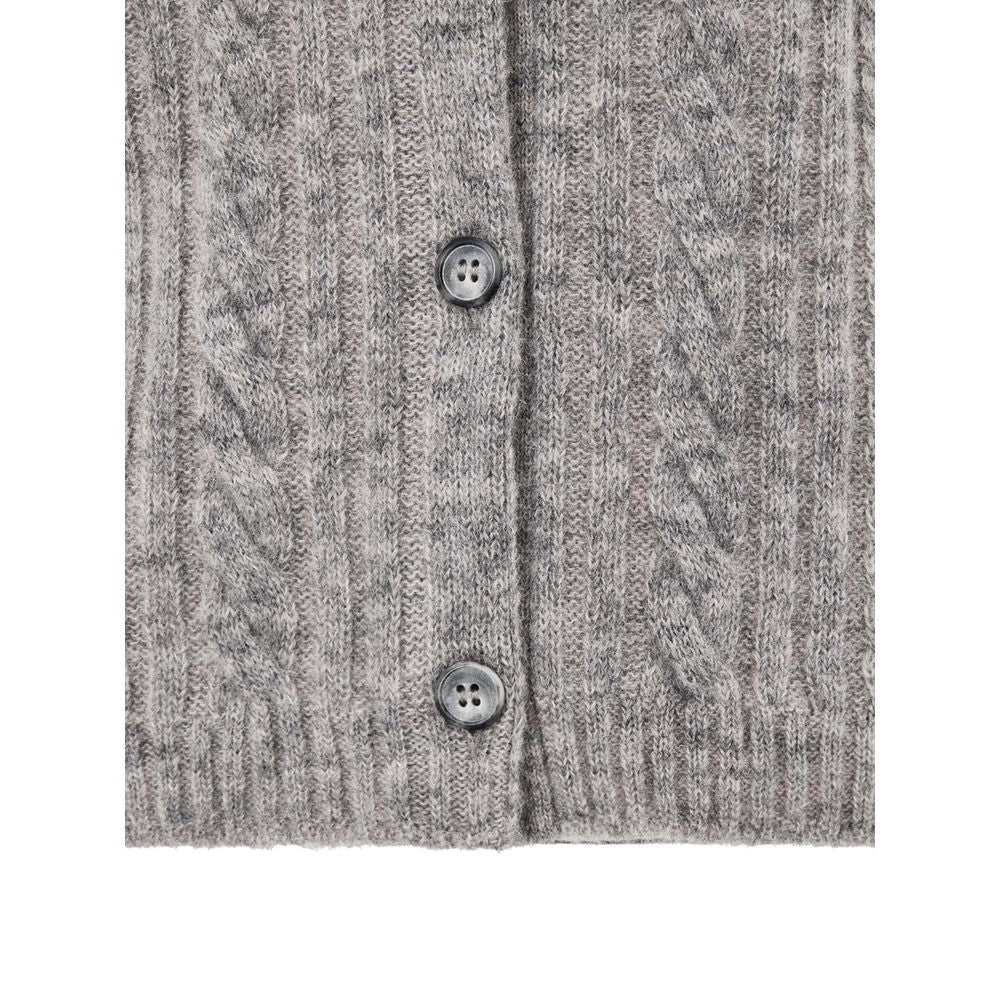 Gray Wool Cardigan - ventzia