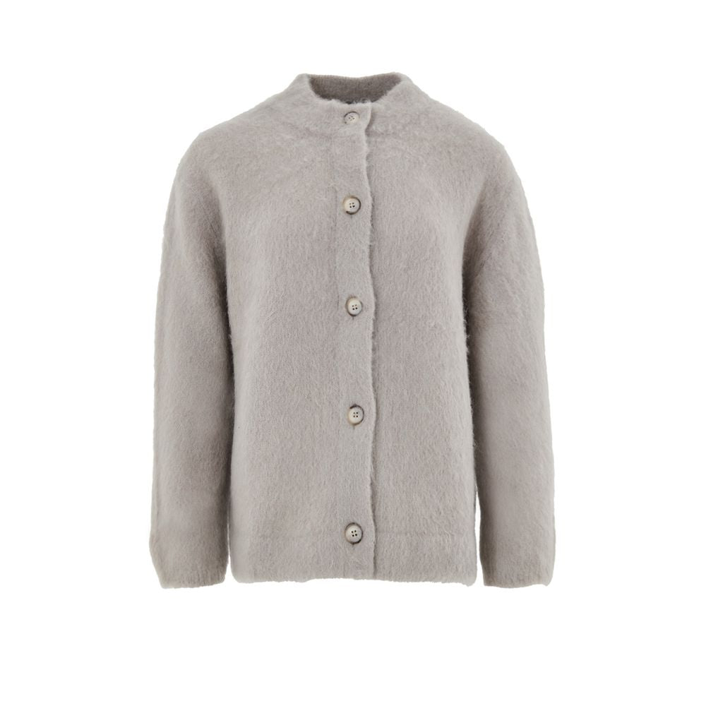Beige Wool Cardigan - ventzia