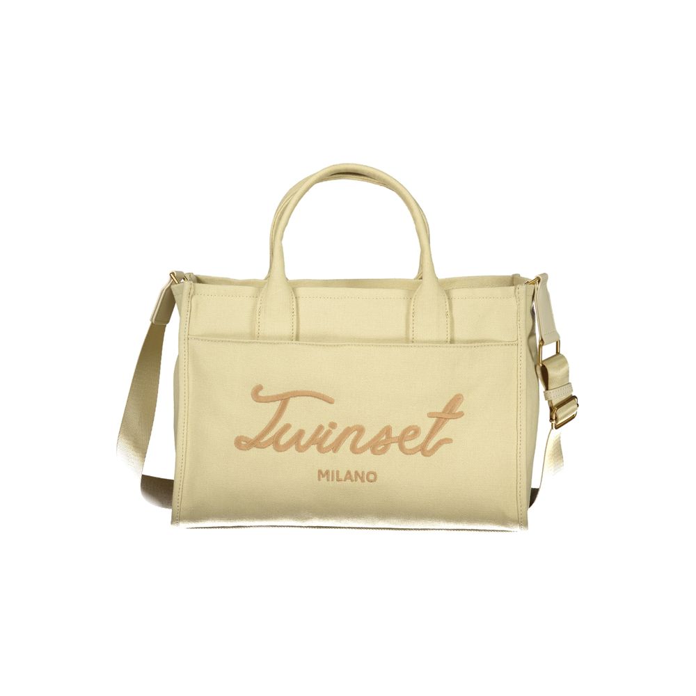Beige Cotton Women Tote - ventzia