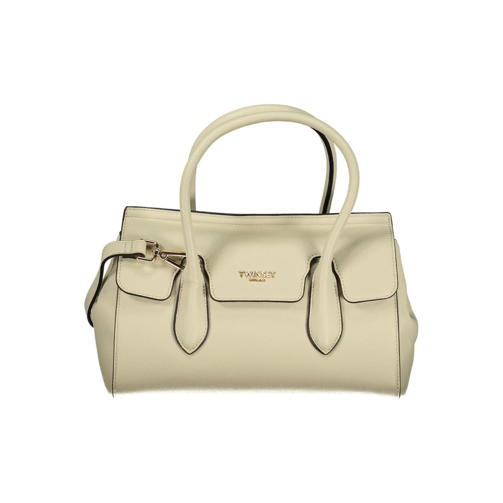 Beige Polyurethane Women Tote - ventzia