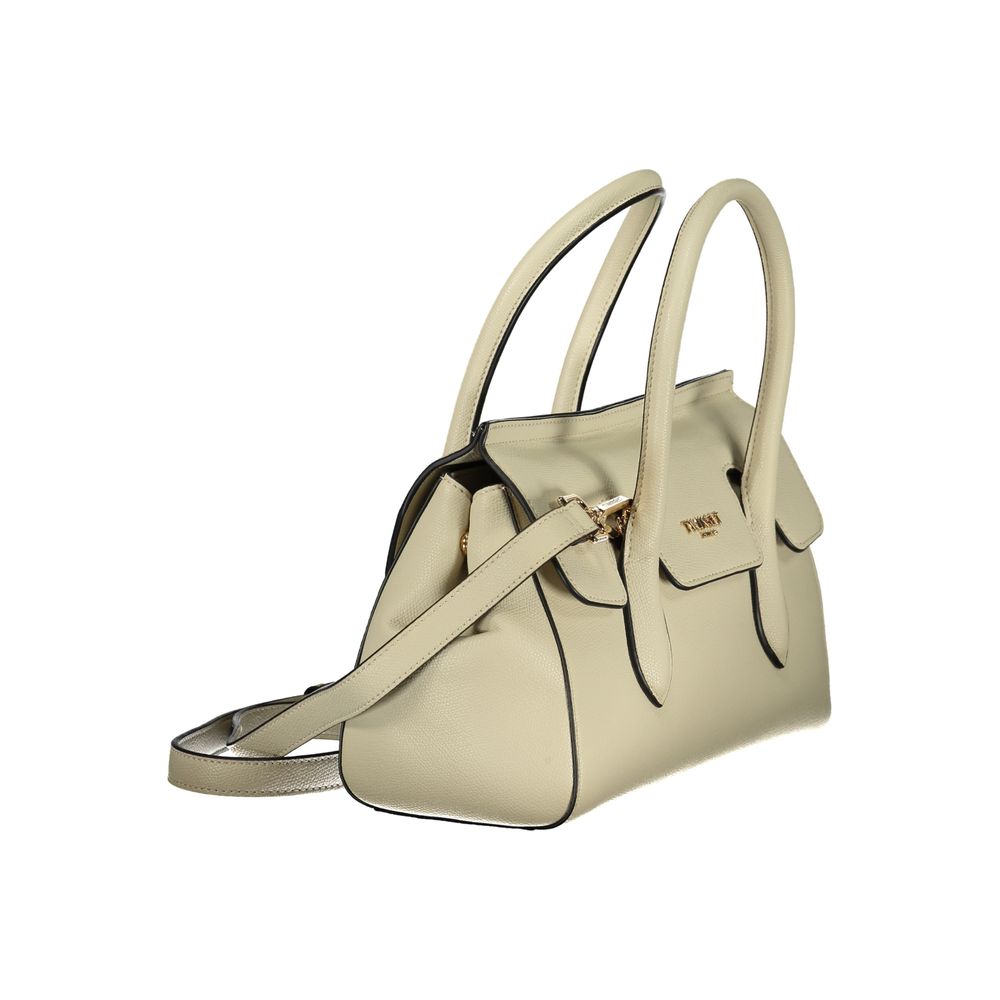 Beige Polyurethane Women Tote - ventzia
