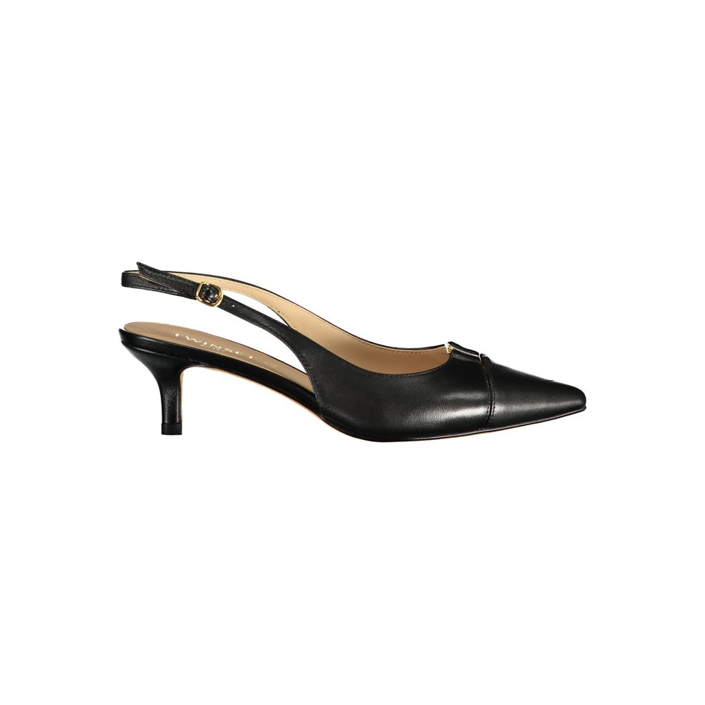 Black Leather Women Sandal - ventzia