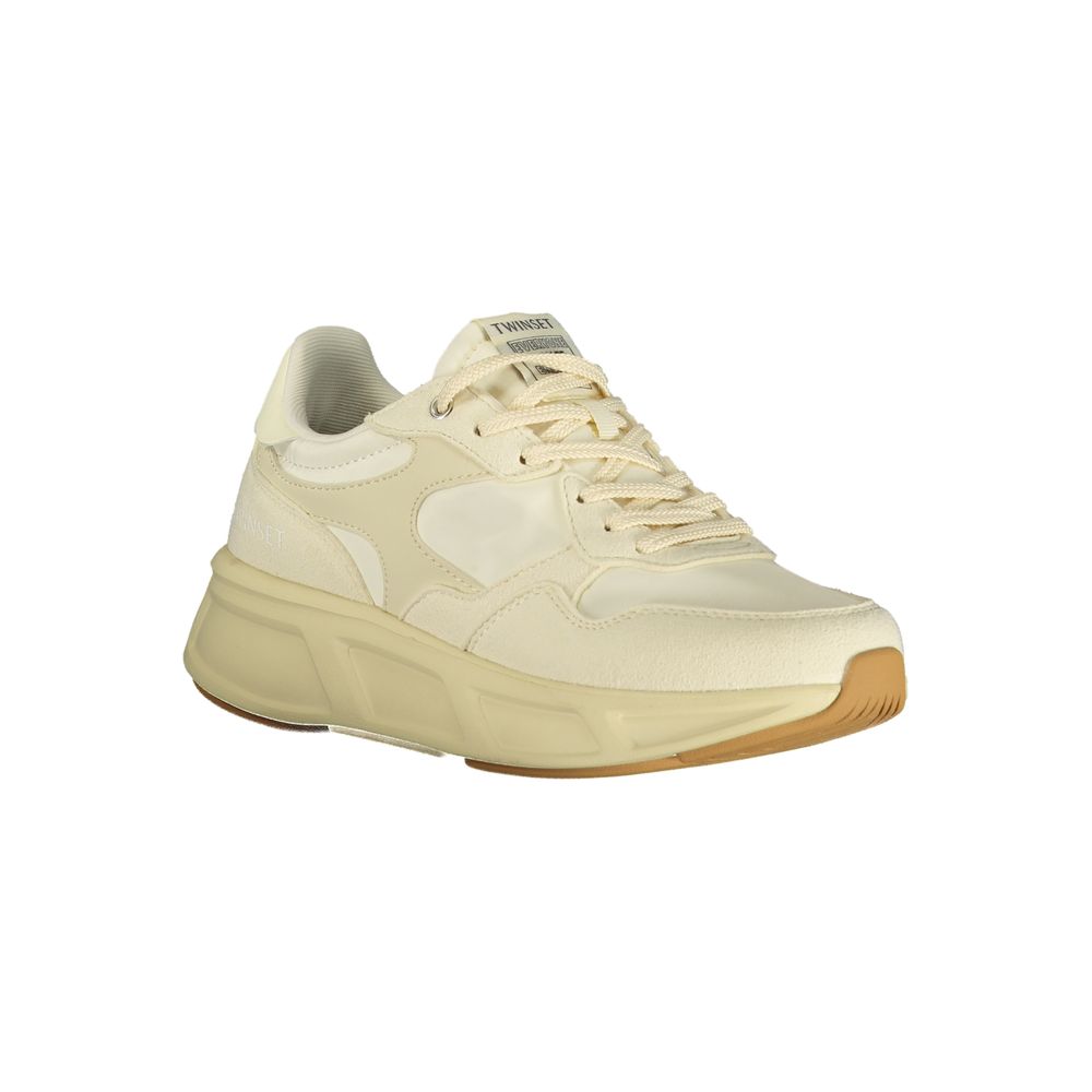 Beige Polyurethane Women Sneaker - ventzia