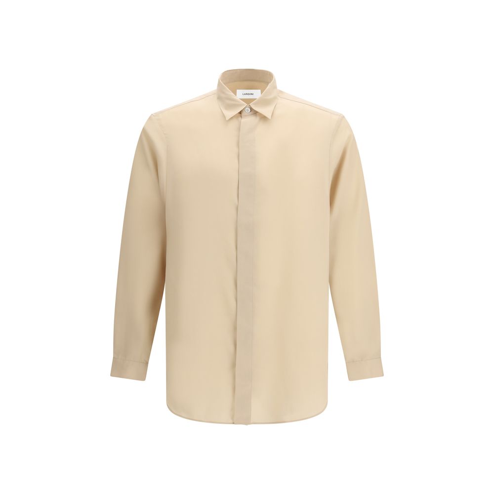 Beige Tencel Dress Shirt - ventzia