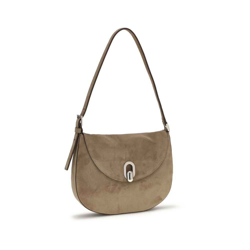 Beige Calf Leather Bos Taurus Shoulder Bag - ventzia
