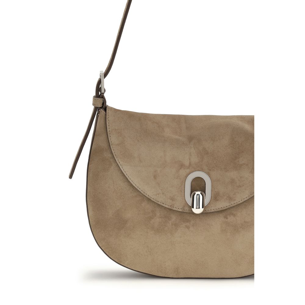 Beige Calf Leather Bos Taurus Shoulder Bag - ventzia