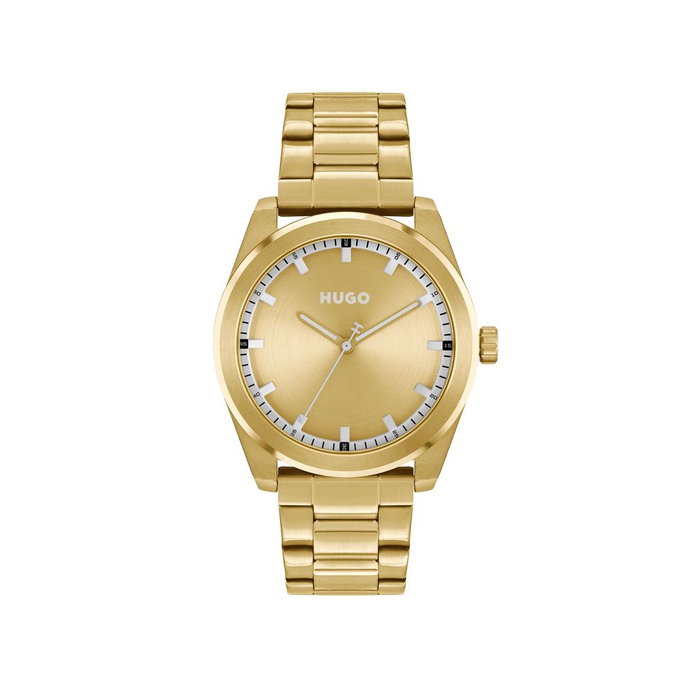 Gold Stainless Steel Dress Watch - ventzia
