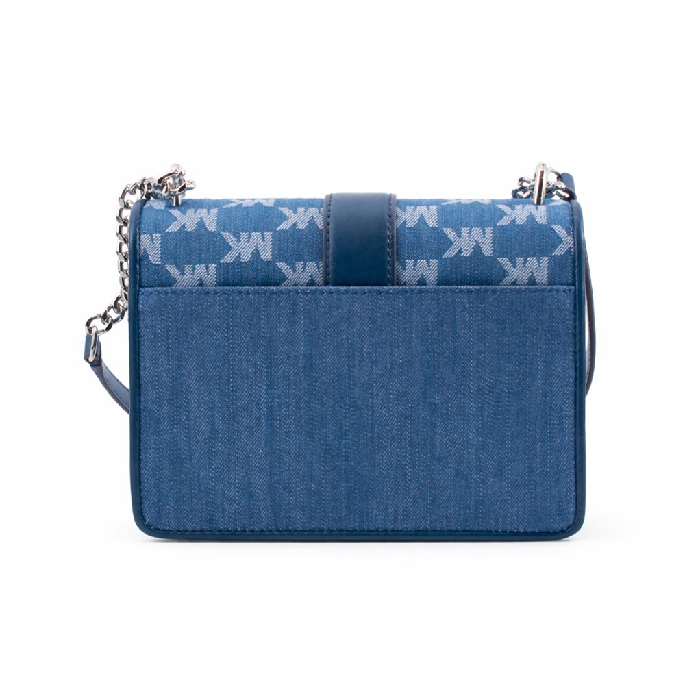 Blue Canvas Crossbody Bag - ventzia