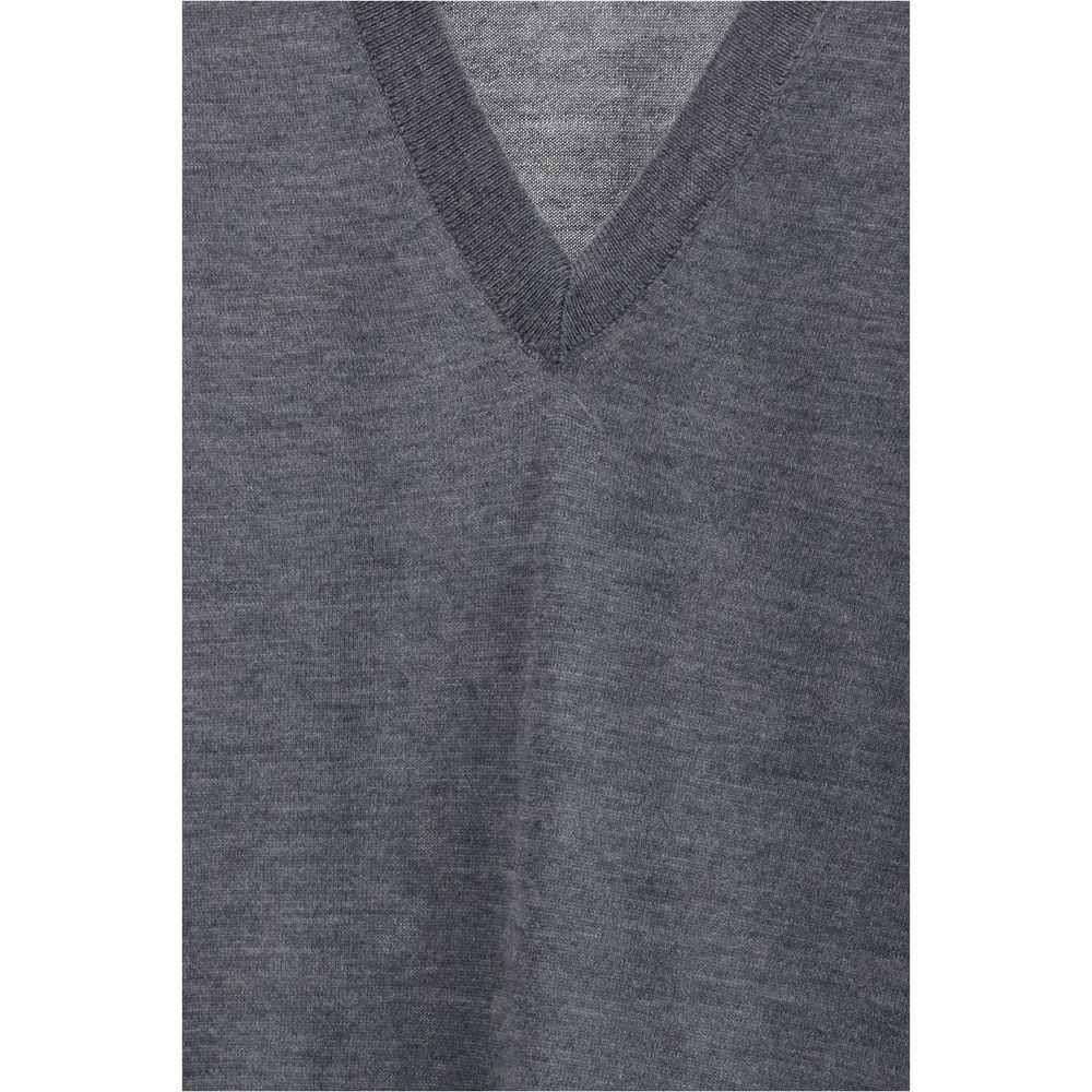 Gray Cashmere Sweater - ventzia