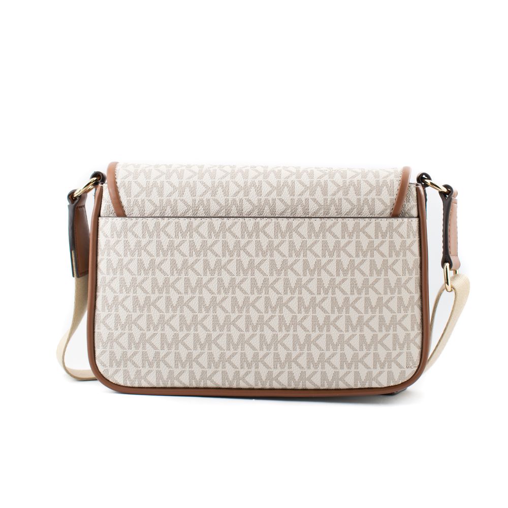 Beige Canvas Crossbody Bag - ventzia
