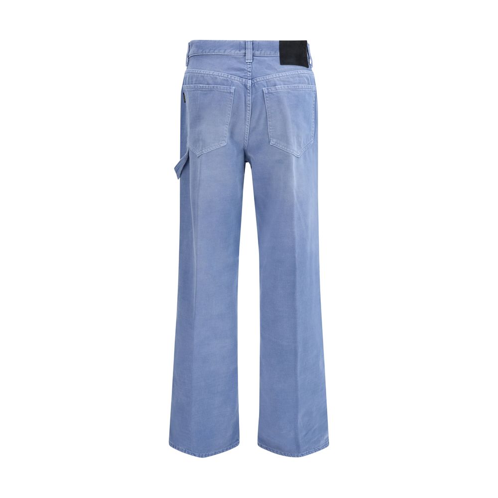 Blue Cotton Relaxed Fit Jeans - ventzia