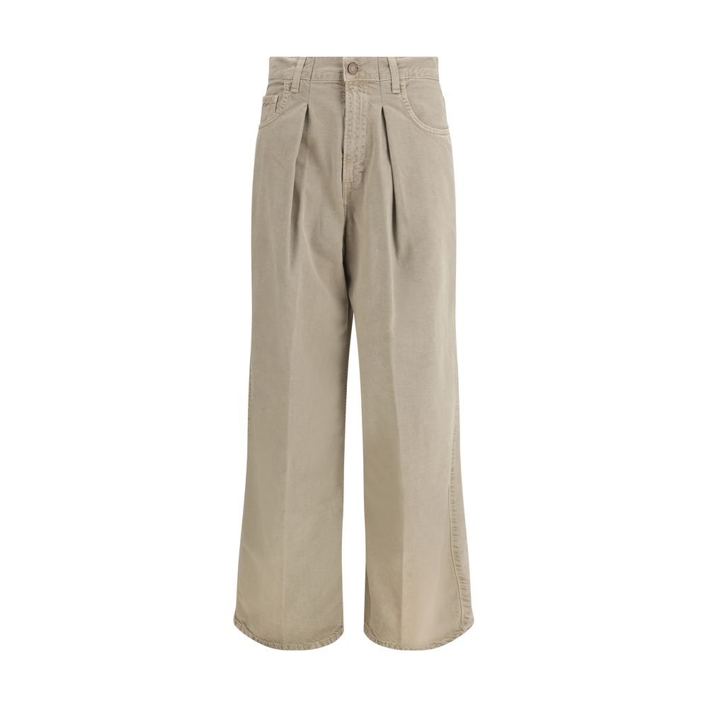 Beige Cotton Jeans Denim - ventzia