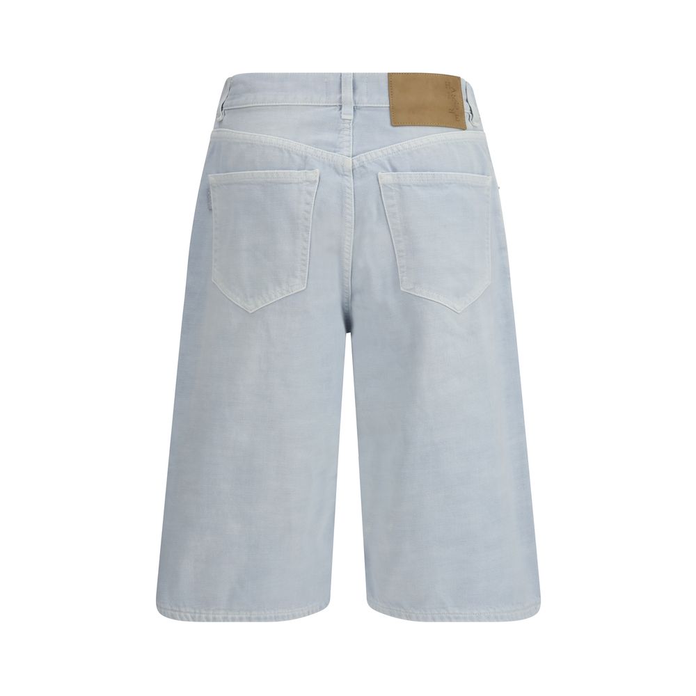 Blue Cotton Bermuda Shorts - ventzia
