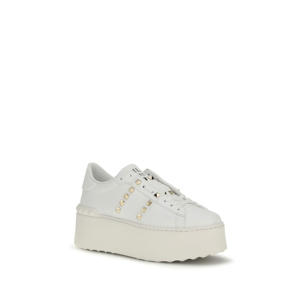 White Calf Leather Bos Taurus Platform Sneakers - ventzia