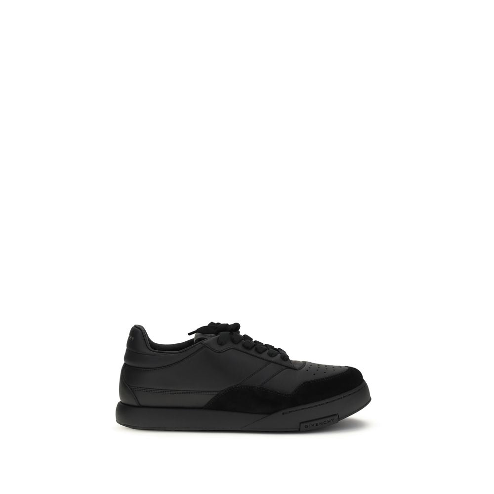 Black Calf Leather Bos Taurus Low Top Sneakers - ventzia