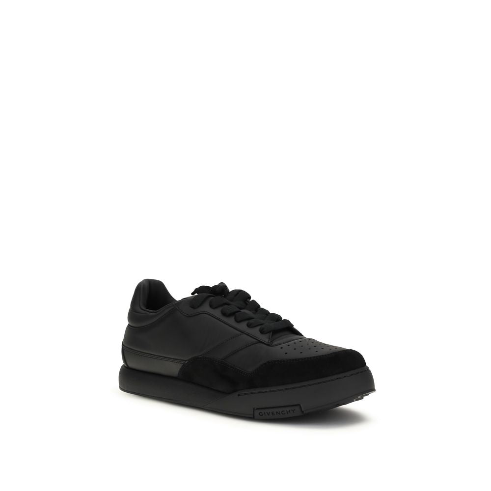 Black Calf Leather Bos Taurus Low Top Sneakers - ventzia