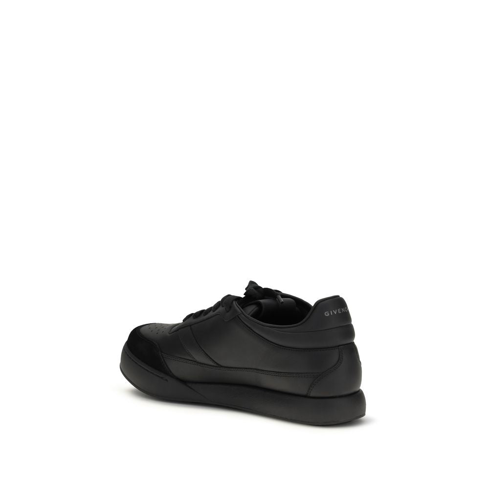Black Calf Leather Bos Taurus Low Top Sneakers - ventzia