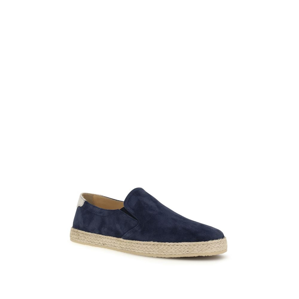 Blue Calf Leather Bos Taurus Espadrilles - ventzia