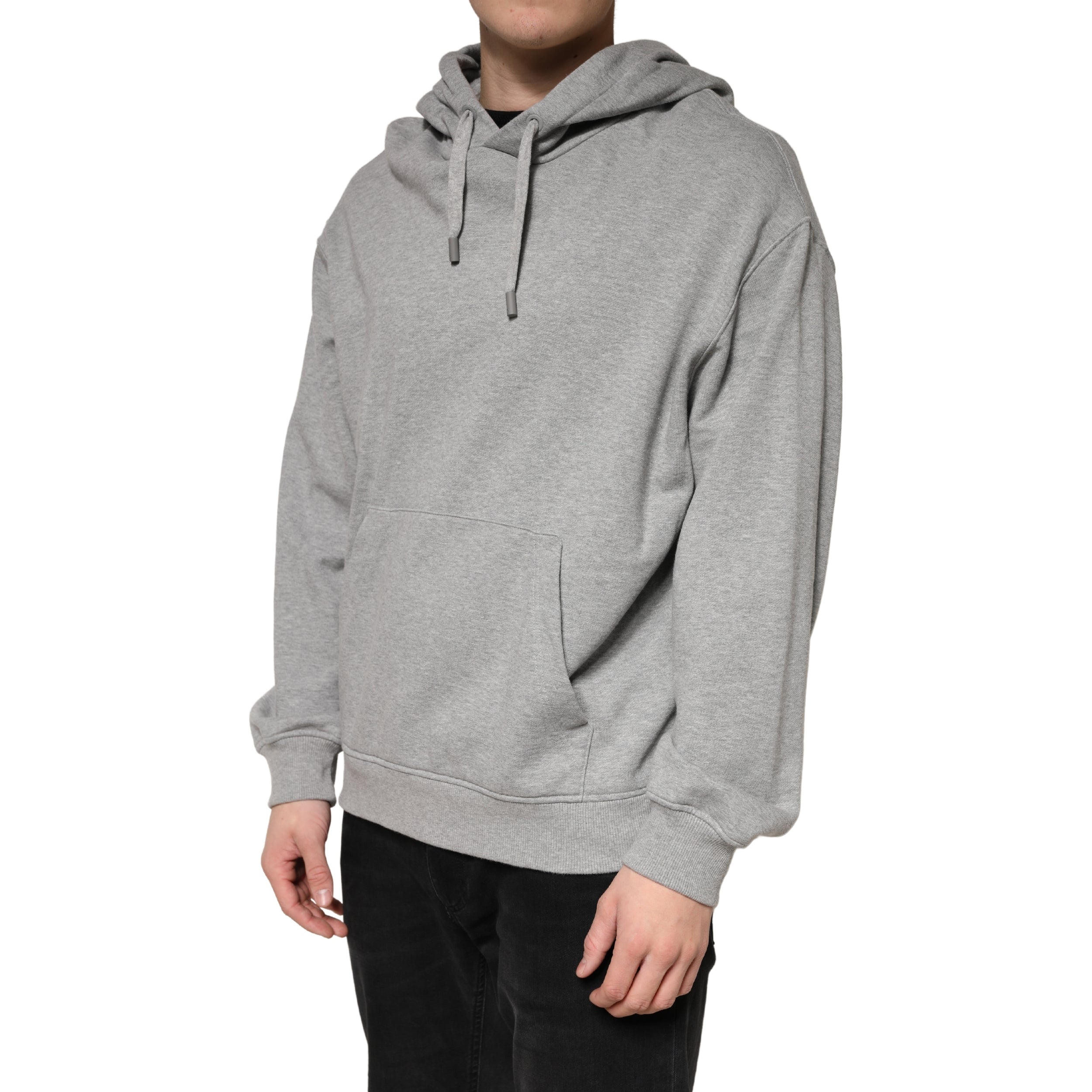 Gray Cotton Hooded Sweatshirt Sweater - ventzia