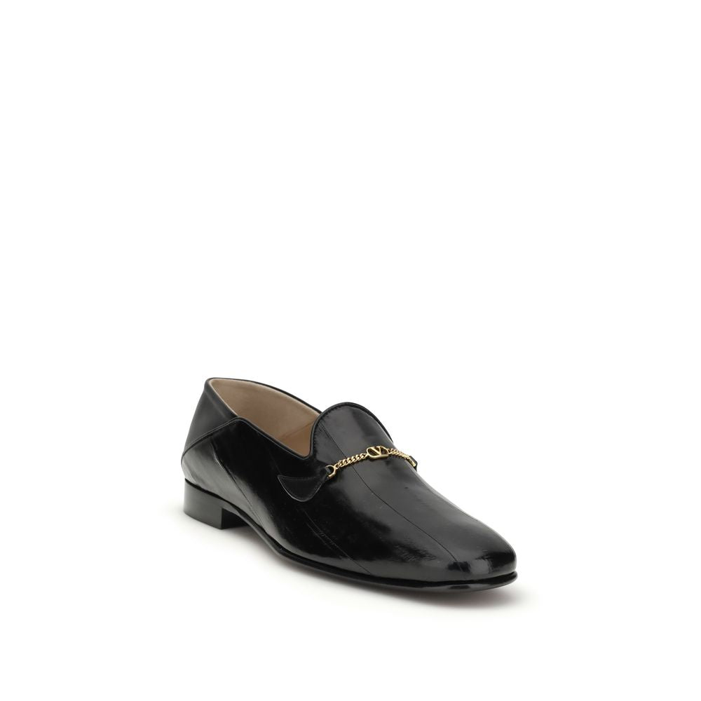 Black Hagfish Slip-On Loafers - ventzia