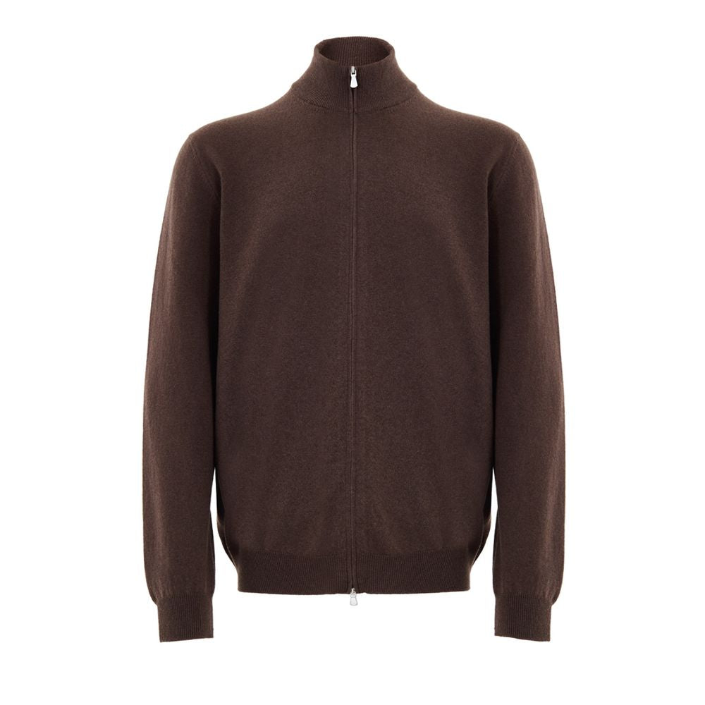Brown Wool Cardigan - ventzia
