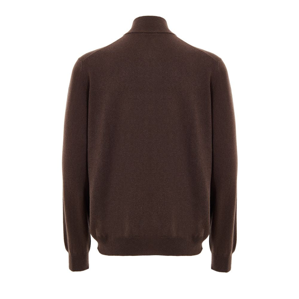 Brown Wool Cardigan - ventzia