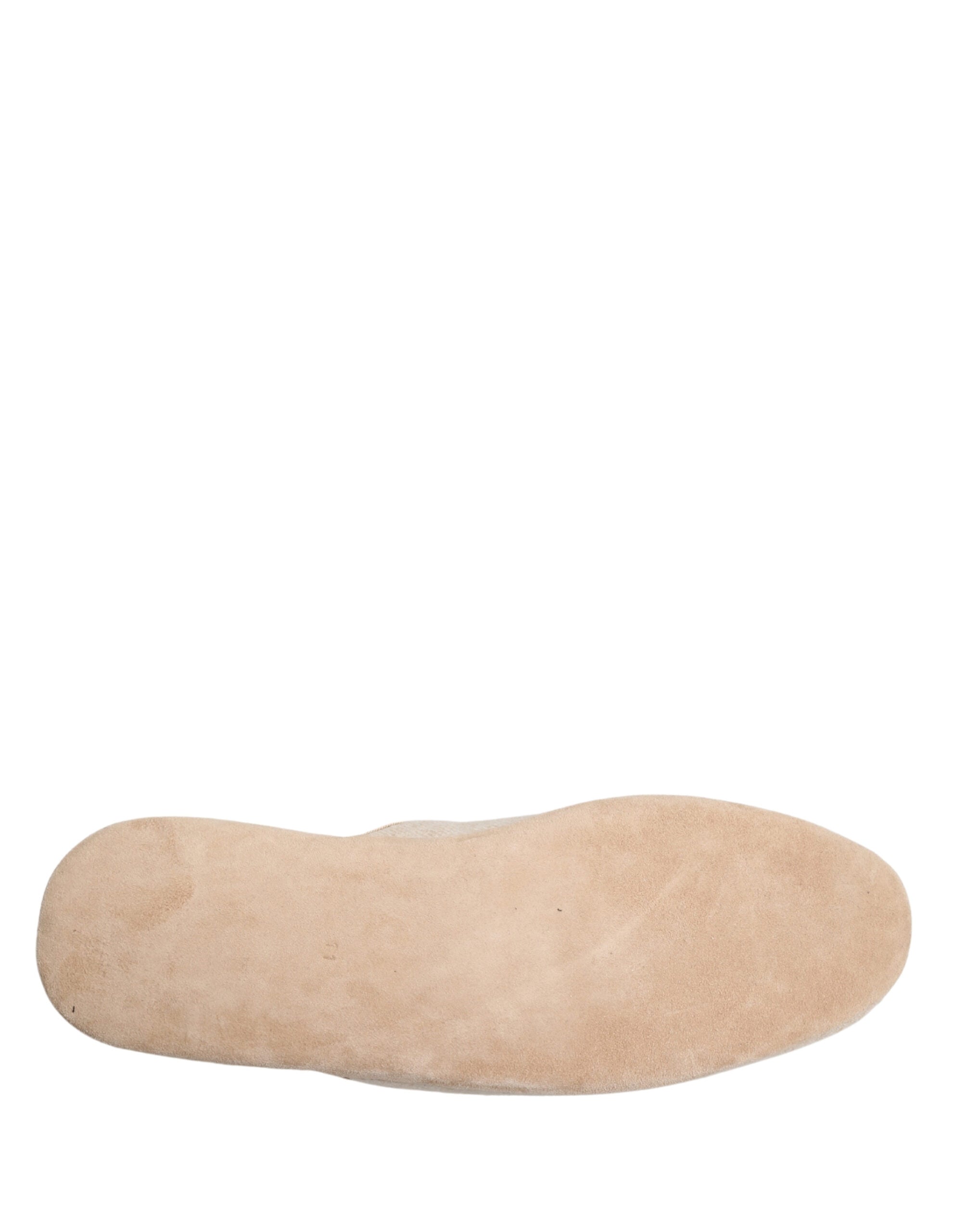 Beige Shetland Wool Red Quilted Slippers Shoes - ventzia
