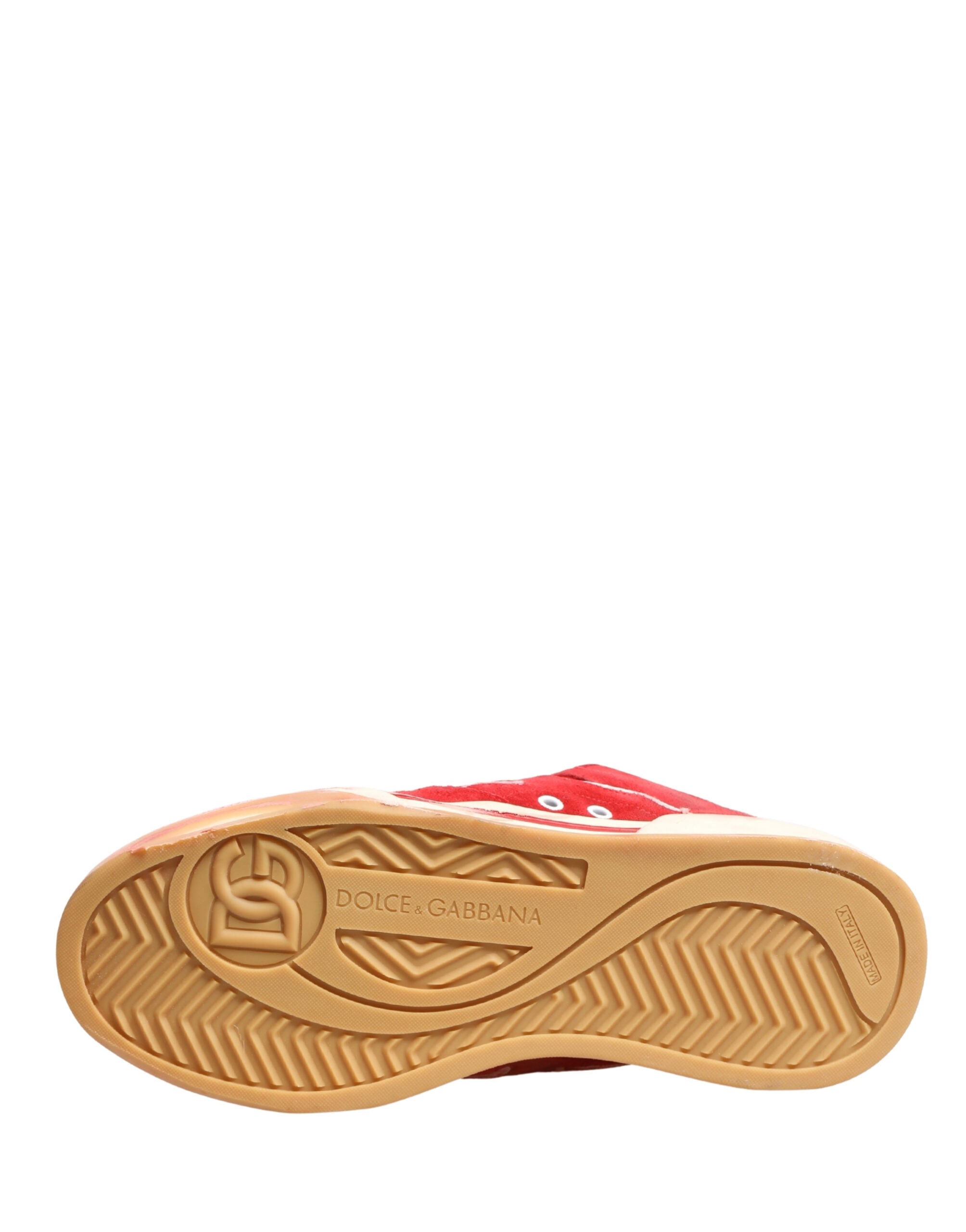 Red White Suede DG Logo Low Top Sneakers Shoes - ventzia