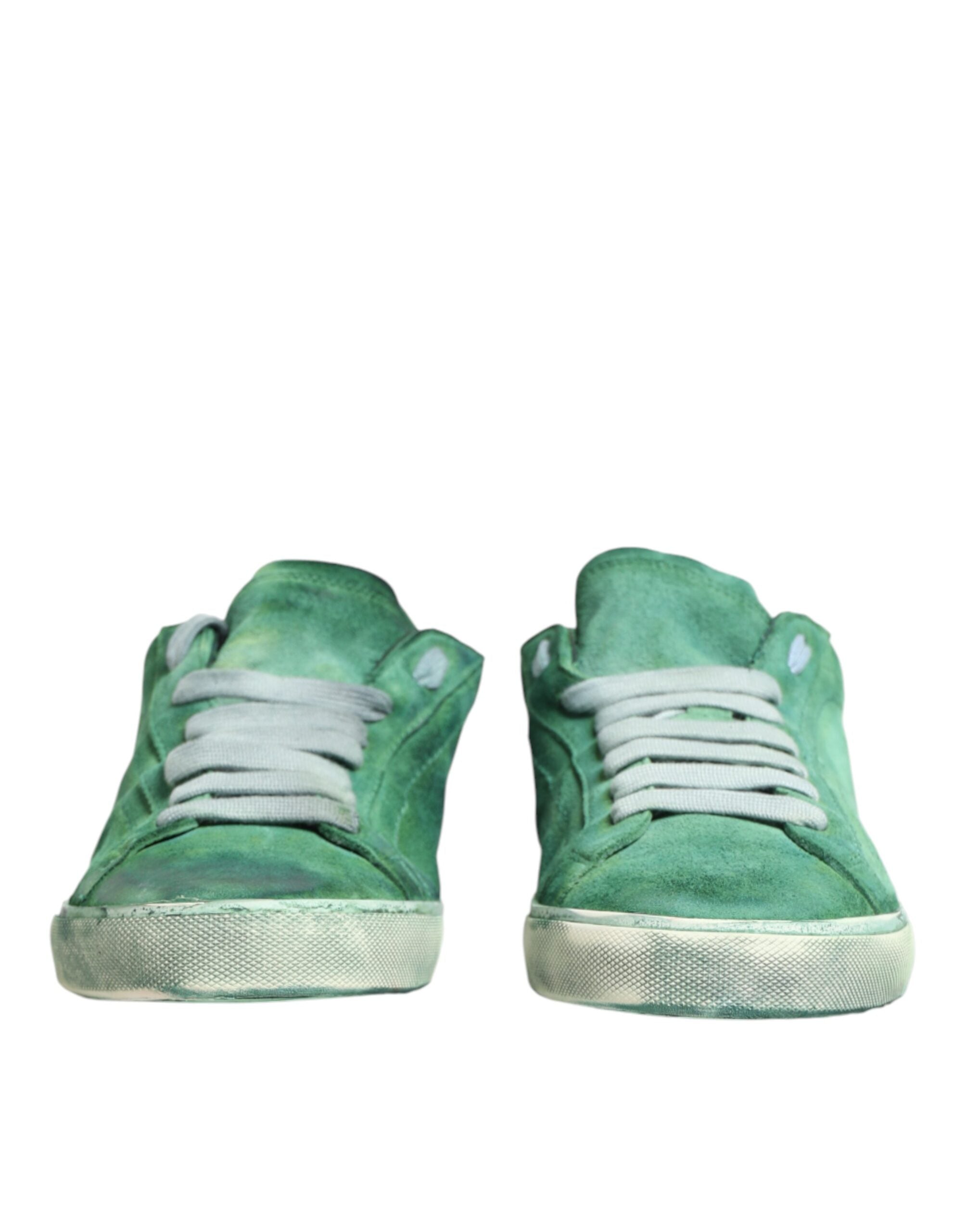 Green Suade DG Logo Sole Low Top Sneakers Shoes - ventzia