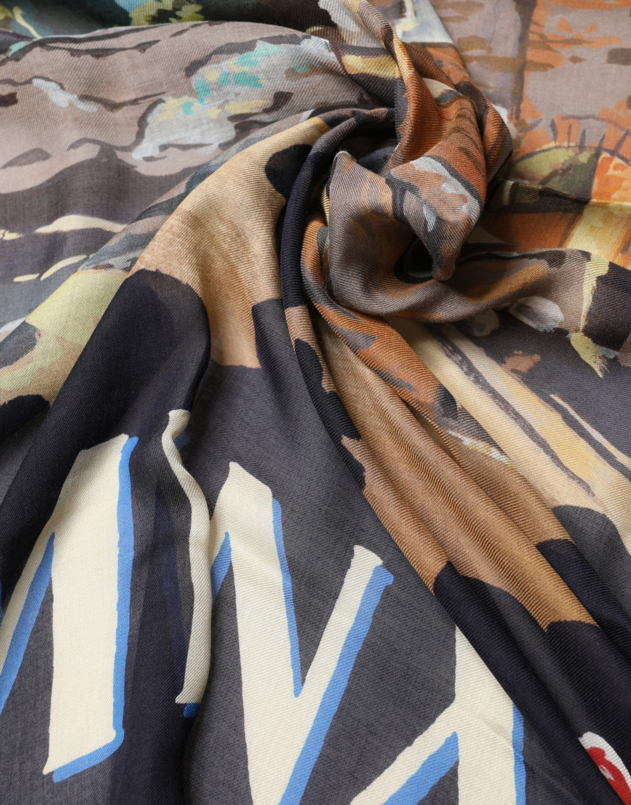 Multicolor Taormina Modal Shawl 130cm x 130cm  Men Scarf - ventzia