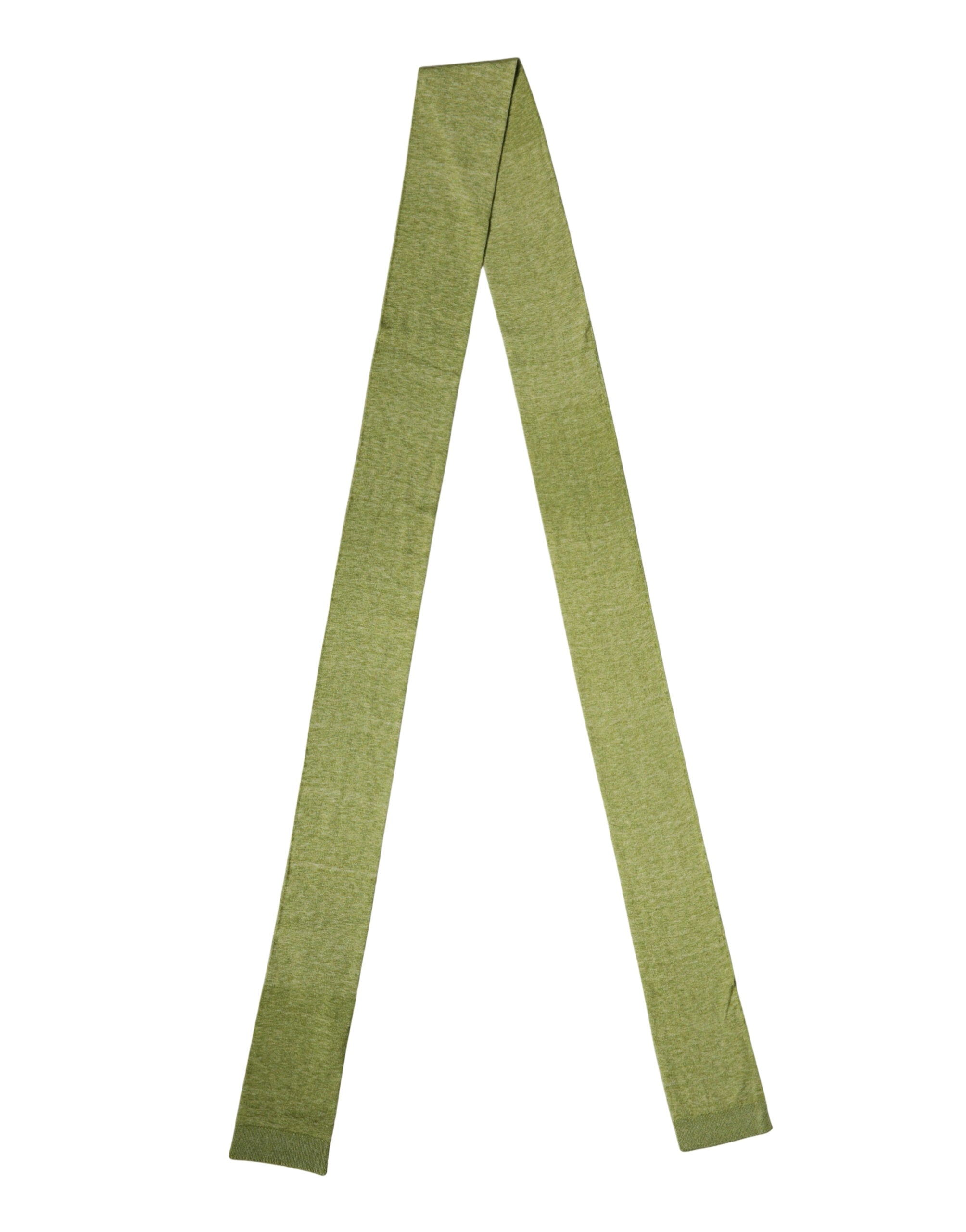 Green Cashmere Knitted Neck Foulard 280cm x11cm Men Scarf - ventzia