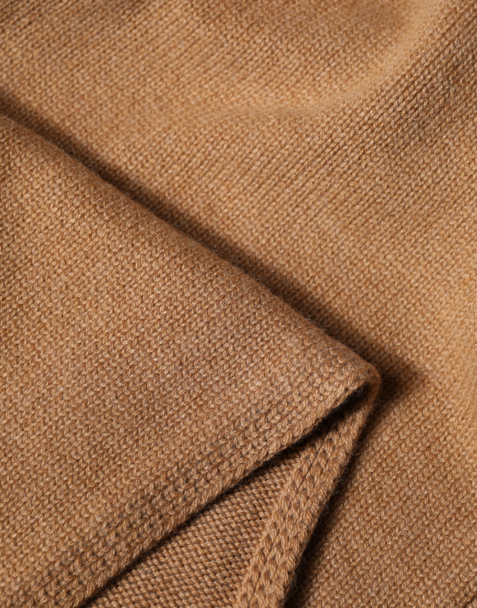 Brown Cashmere Knitted Foulard 207cm x 29cm Men Scarf - ventzia