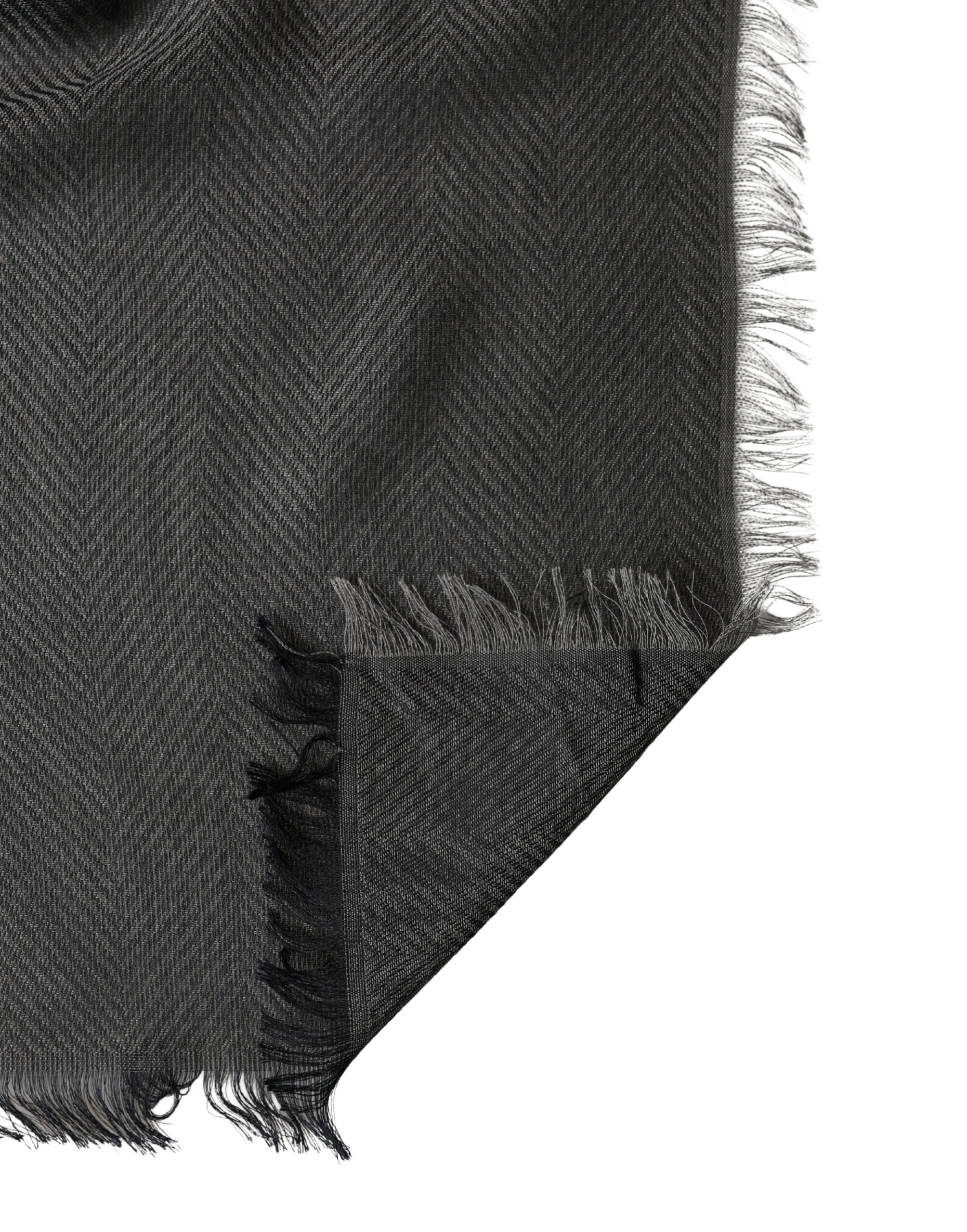 Black Modal Warmer Shawl Fringes 140cm x 134cm Men Scarf - ventzia
