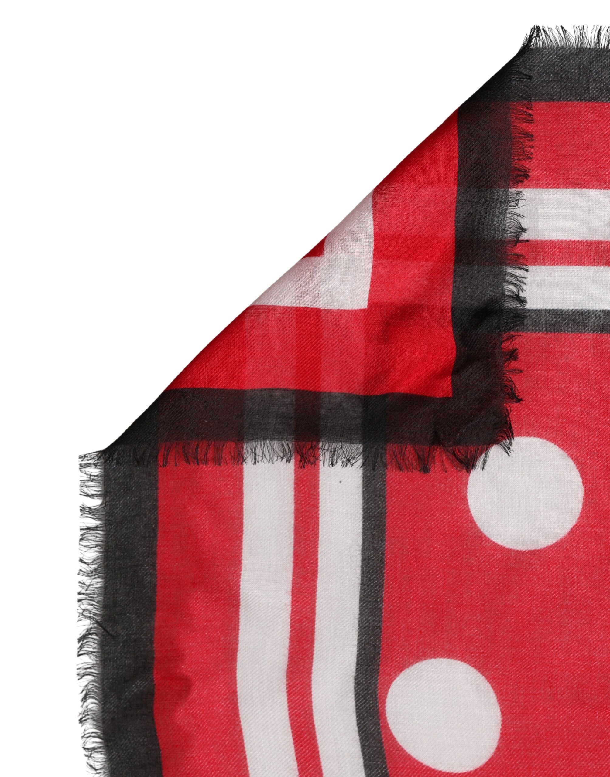 Red Polka Dot Print Square Stole 130cm x 130cm Scarf - ventzia
