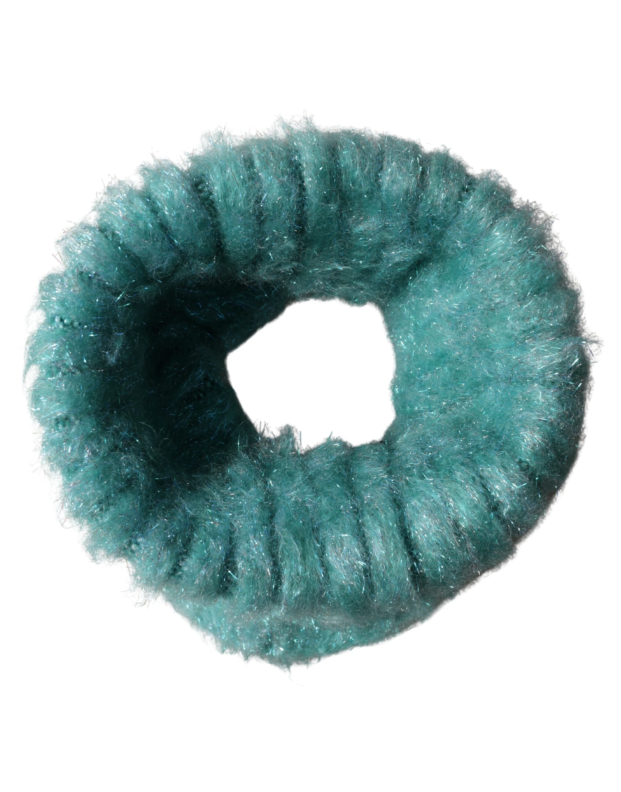 Teal Mohair Wool Knitted Wrap Shawl 62cm x 32.5cm Scarf - ventzia