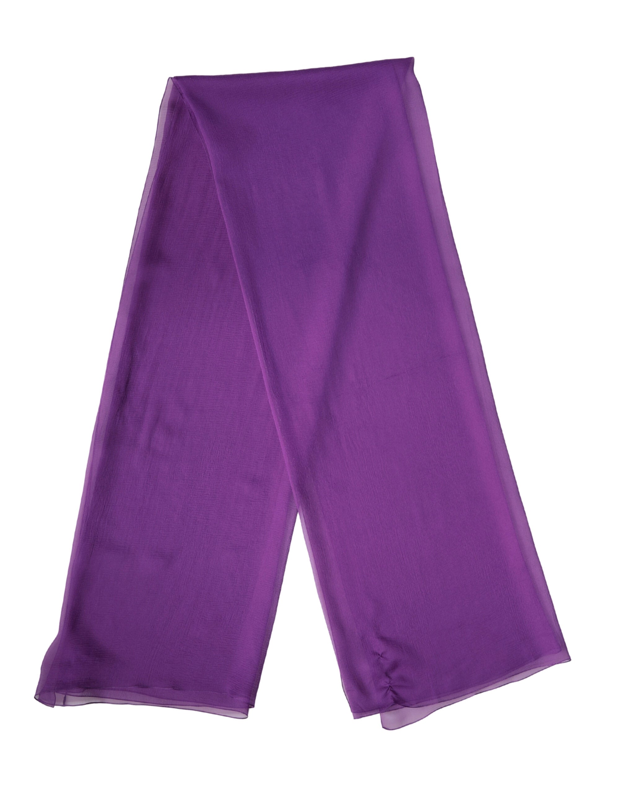 Purple Silk Neck Wrap Shawl Stole 200cm x 134cm Scarf - ventzia