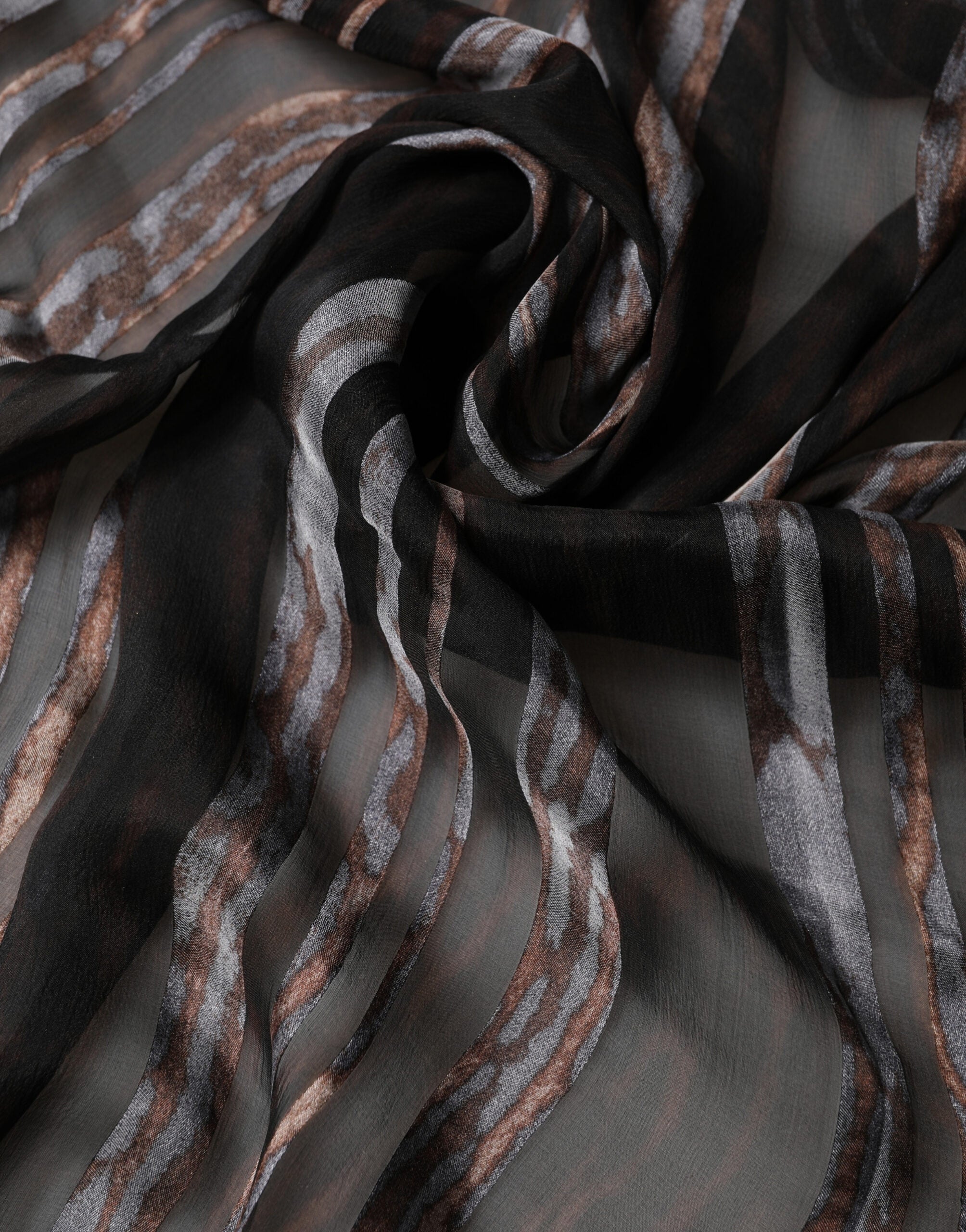 Black Stripes Silk Wrap Shawl Stole 193cm x 131cm Scarf - ventzia