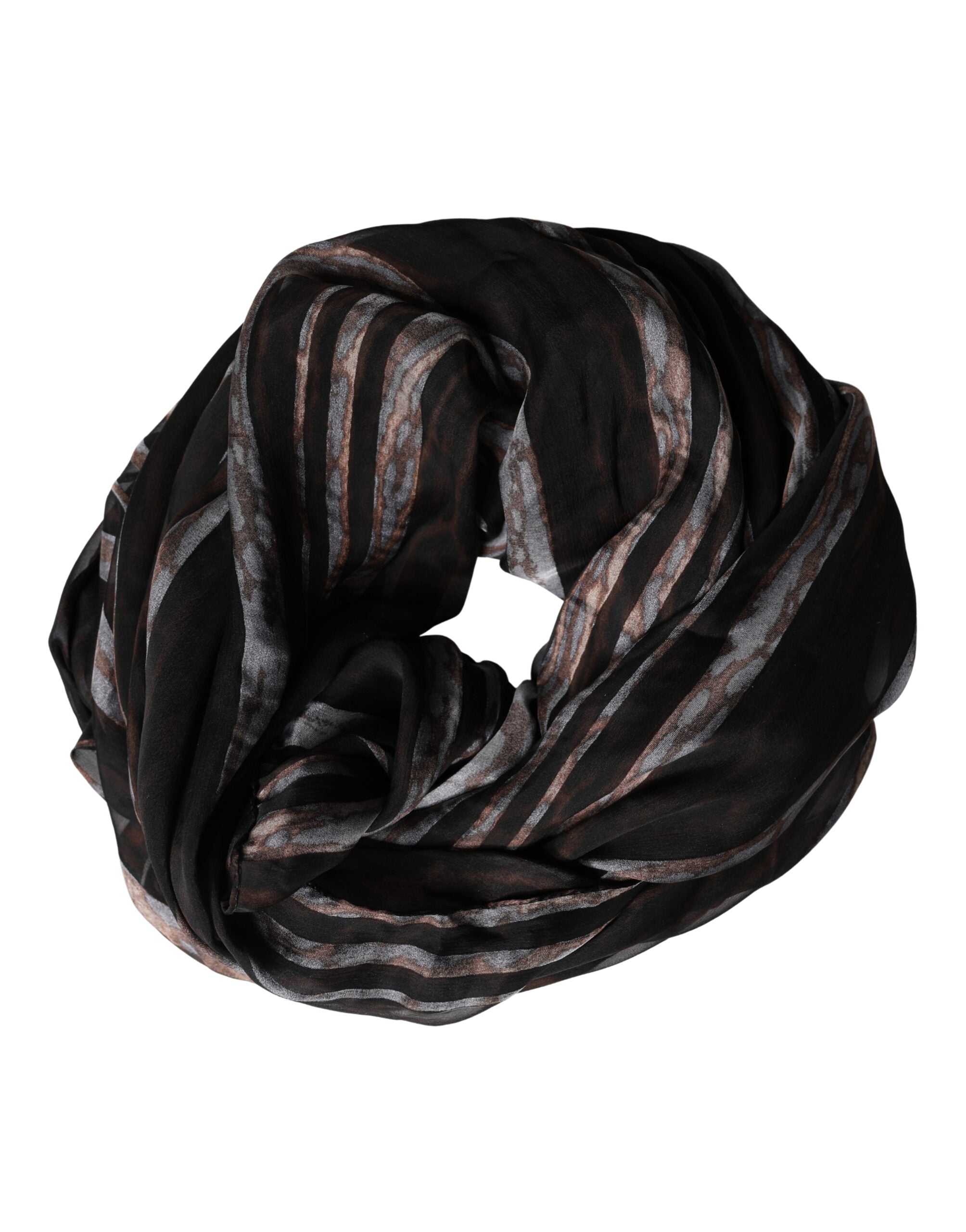 Black Stripes Silk Wrap Shawl Stole 193cm x 131cm Scarf - ventzia