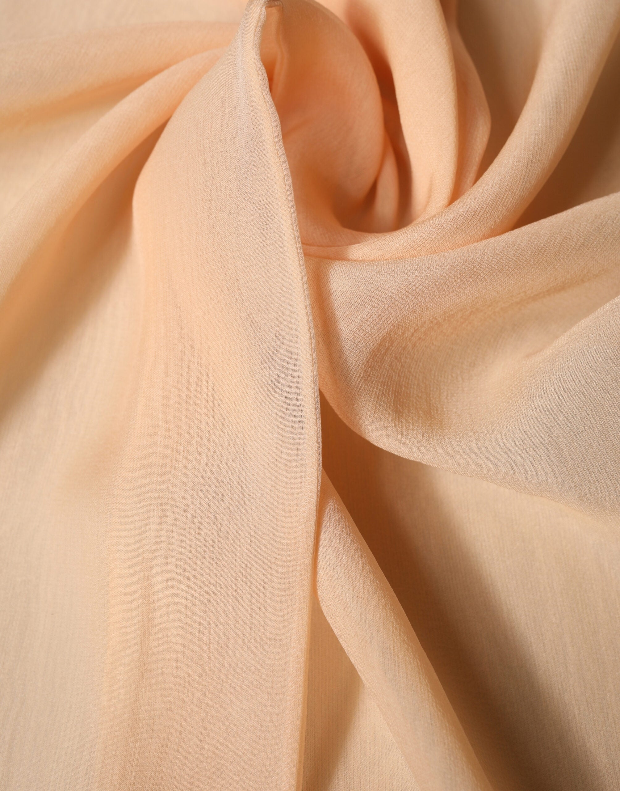 Beige Silk Sash Wrap Foulard Stole 292cm x 19cm Scarf - ventzia