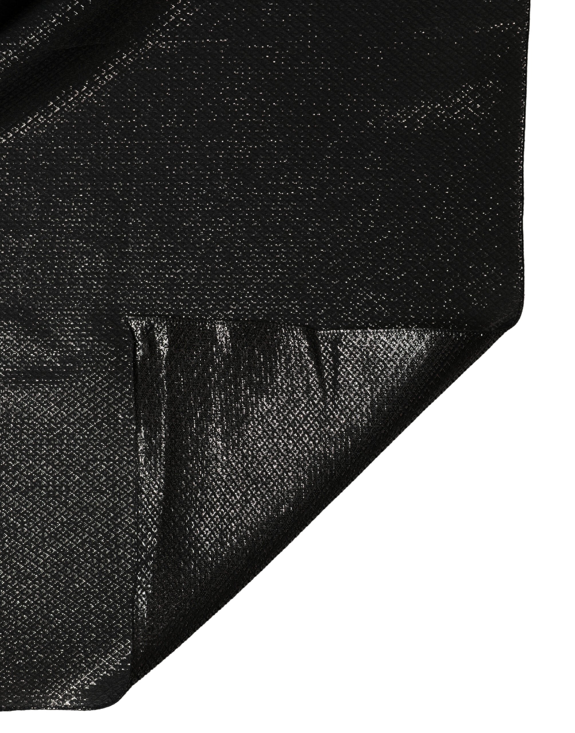 Black Silk Square Wrap Shawl Foulard 122cm x 120cm  Scarf - ventzia