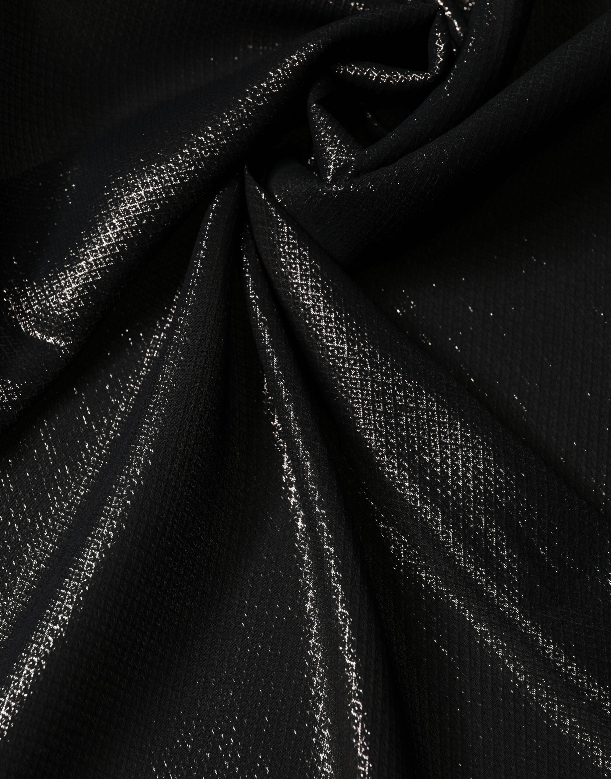 Black Silk Square Wrap Shawl Foulard 122cm x 120cm  Scarf - ventzia