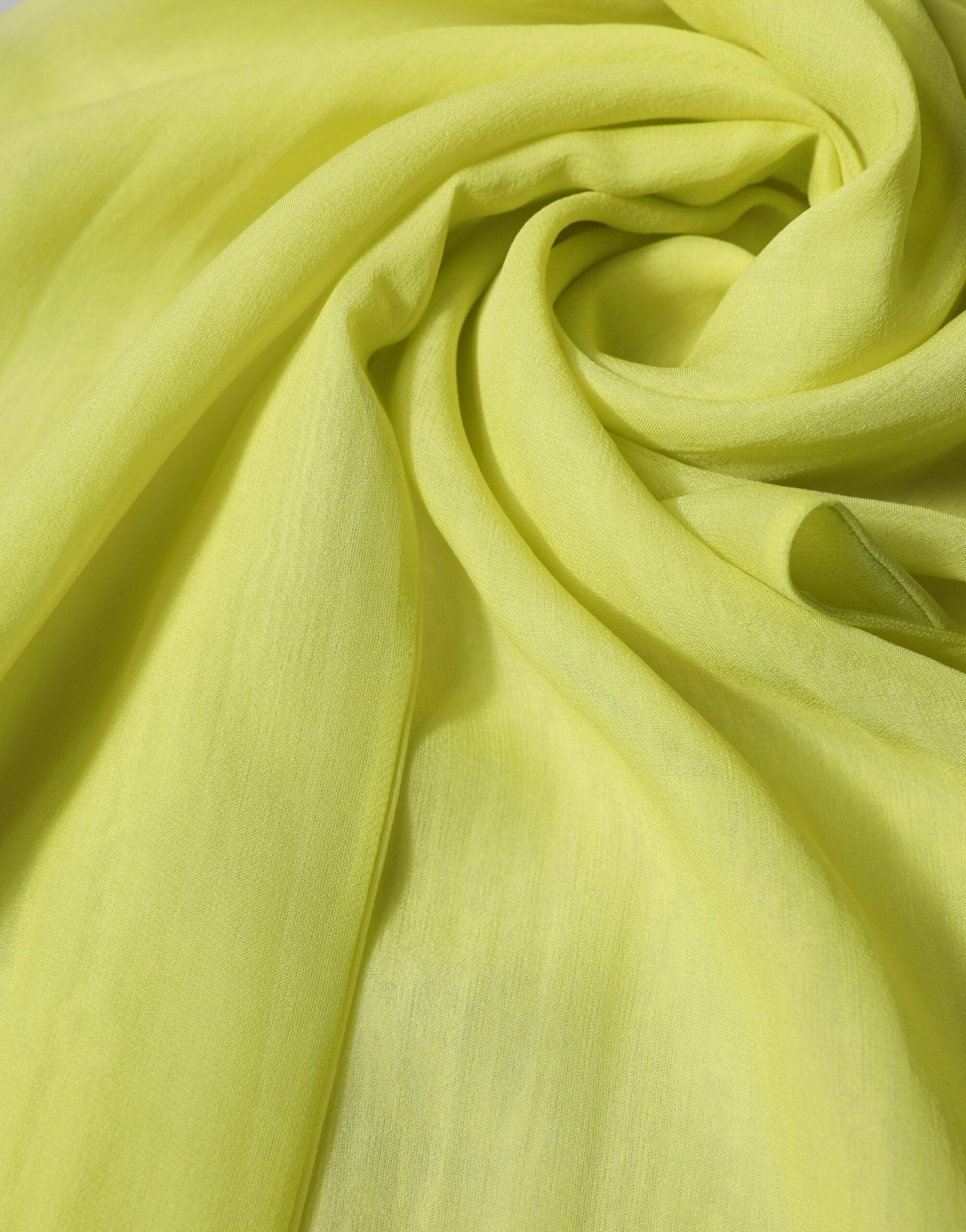 Yellow Green Silk Sash Foulard Stole 292cm x 19cm Scarf - ventzia