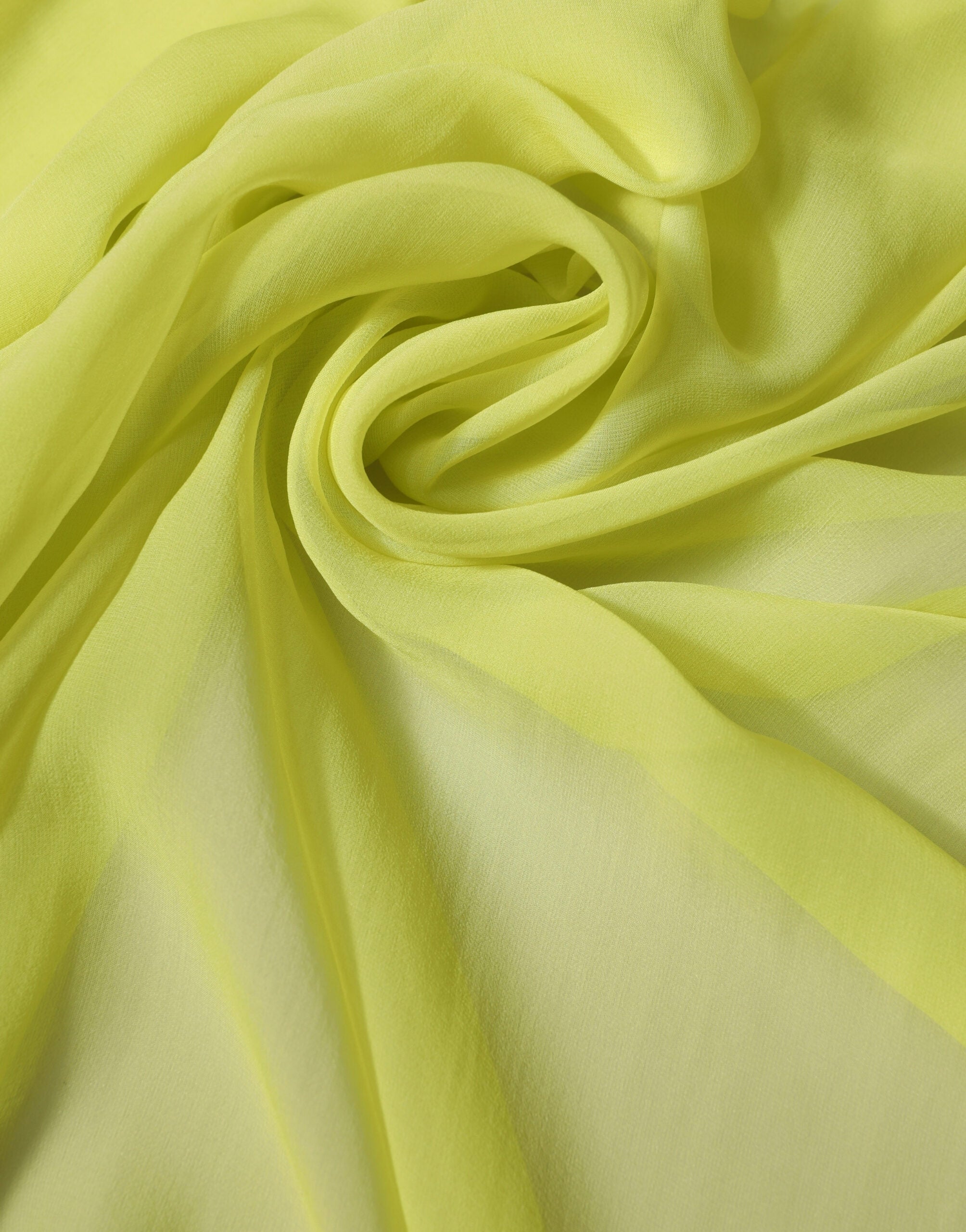 Yellow Green Silk Sash Foulard Stole 270cm x 120cm  Scarf - ventzia
