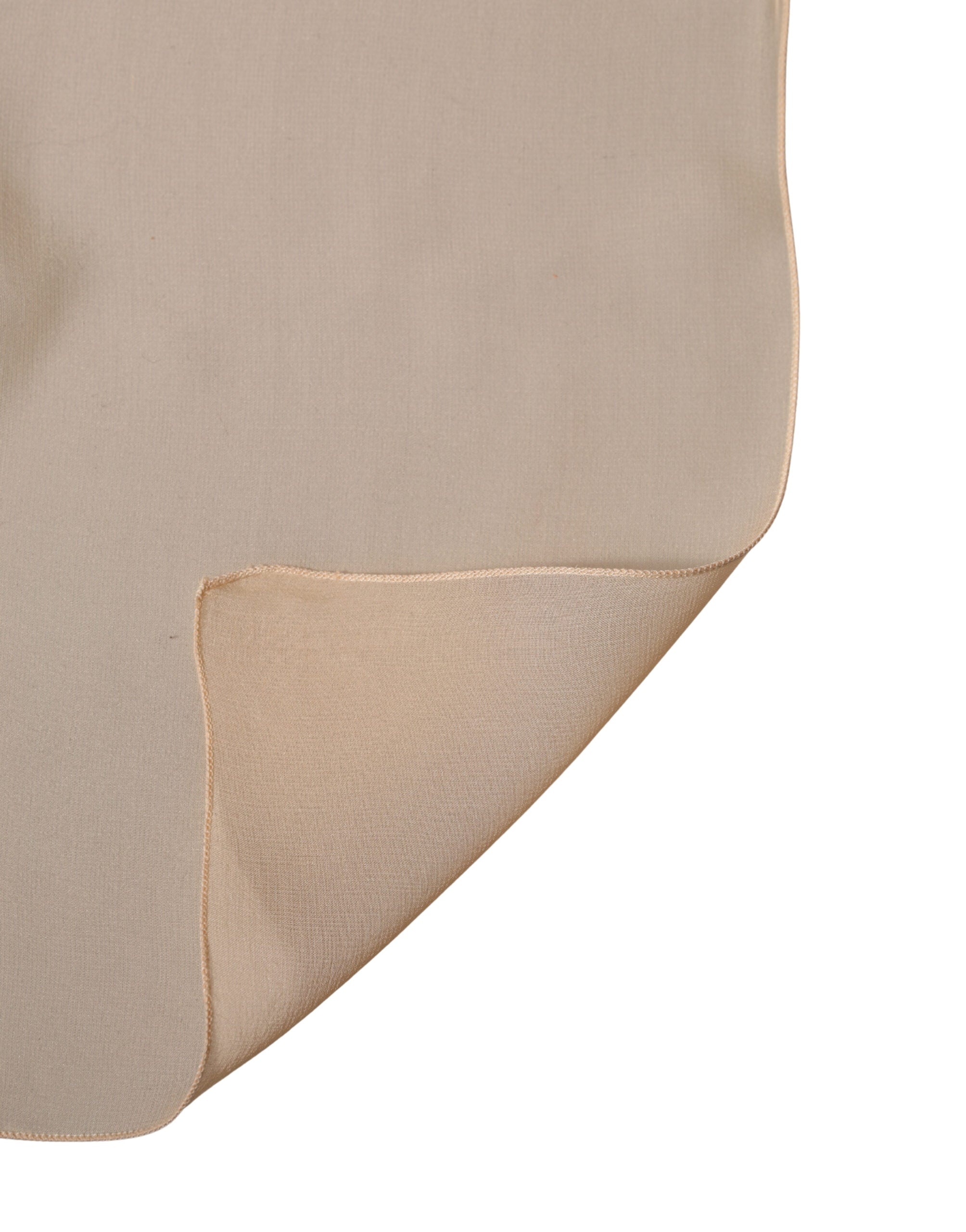 Beige Silk Neck Wrap Shawl Stole 272cm x 120cm Scarf - ventzia