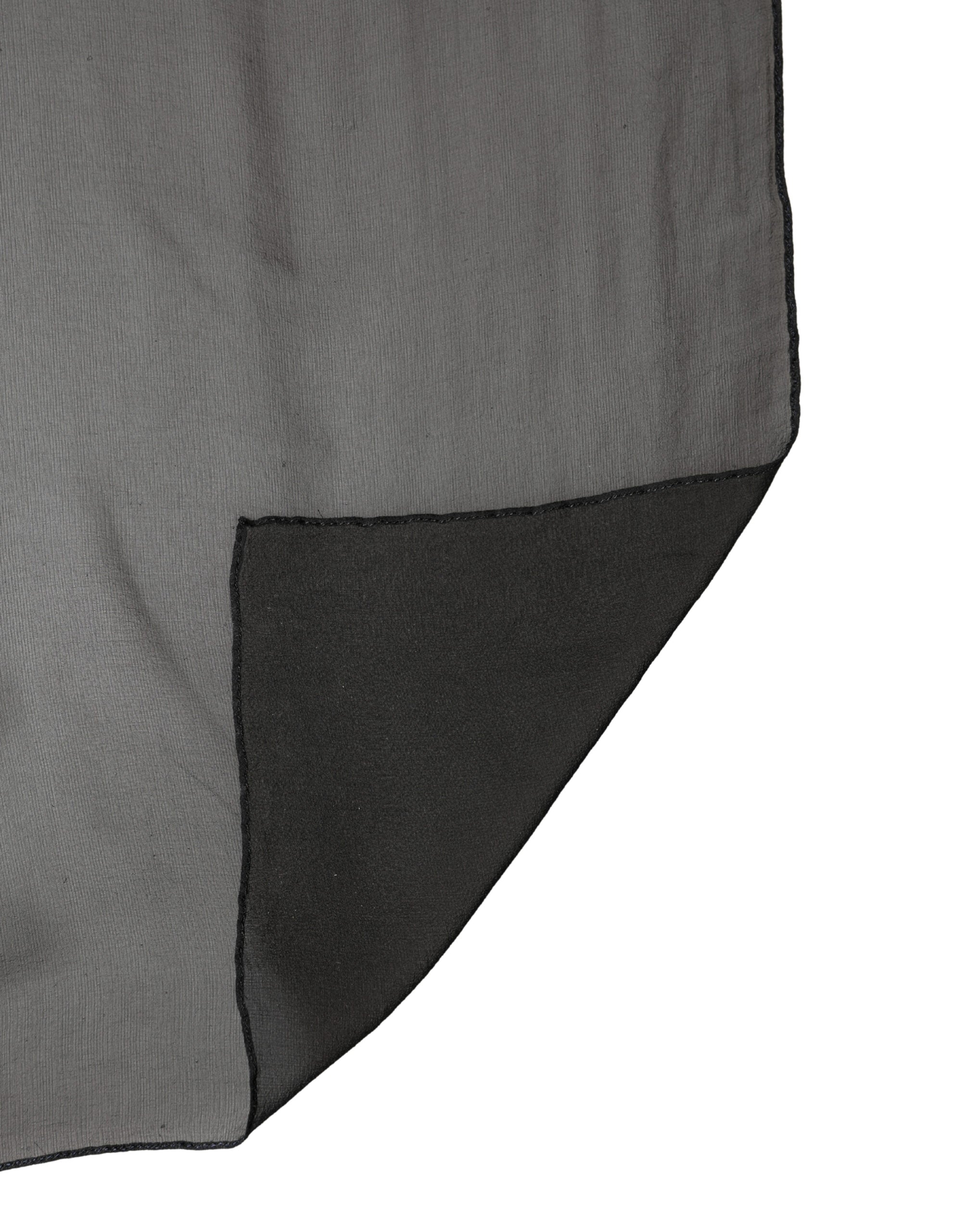Black Silk Neck Wrap Shawl Stole 167cm x 126cm Scarf - ventzia