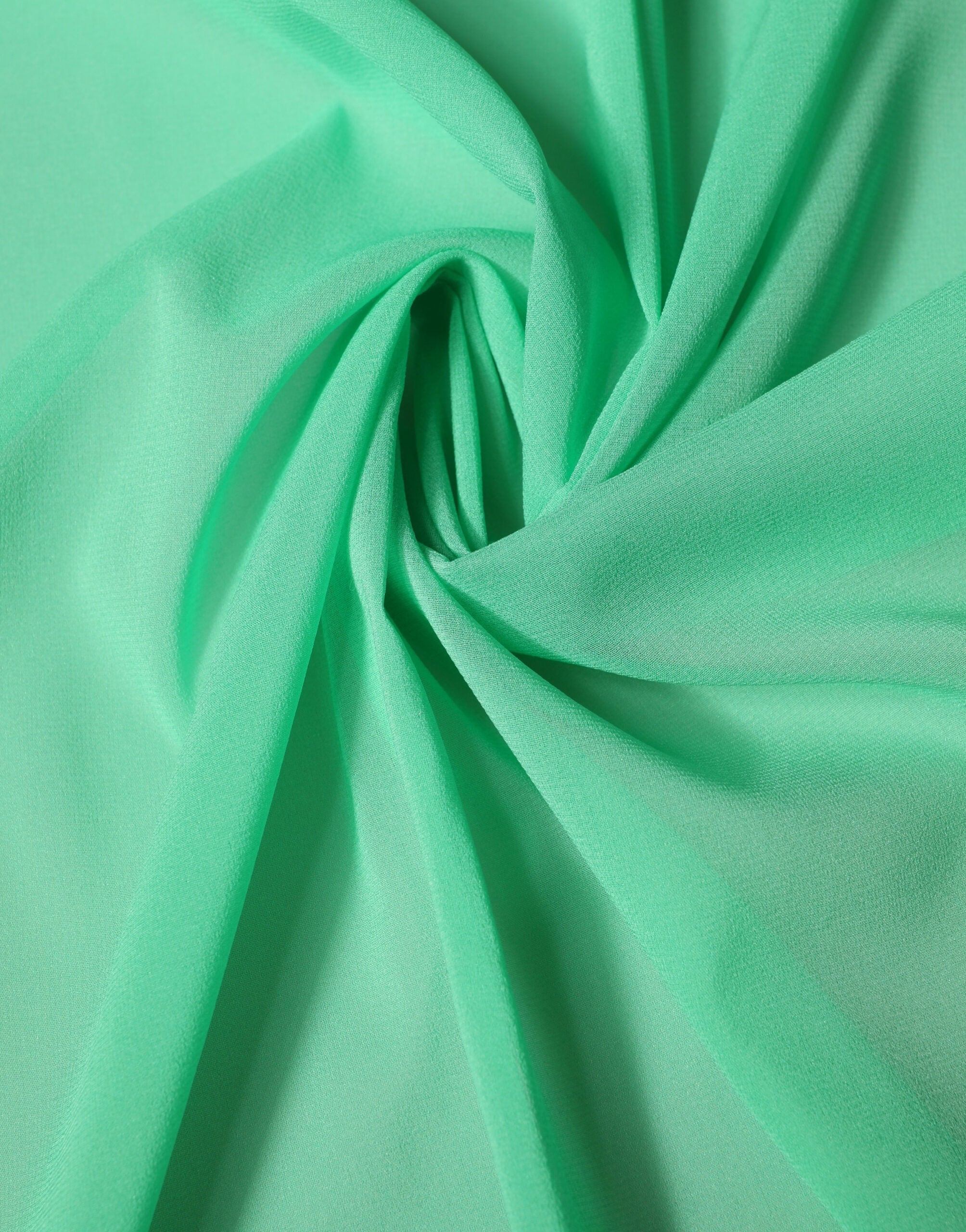 Green Silk Neck Wrap Shawl Stole 200cm x 64cm  Scarf - ventzia