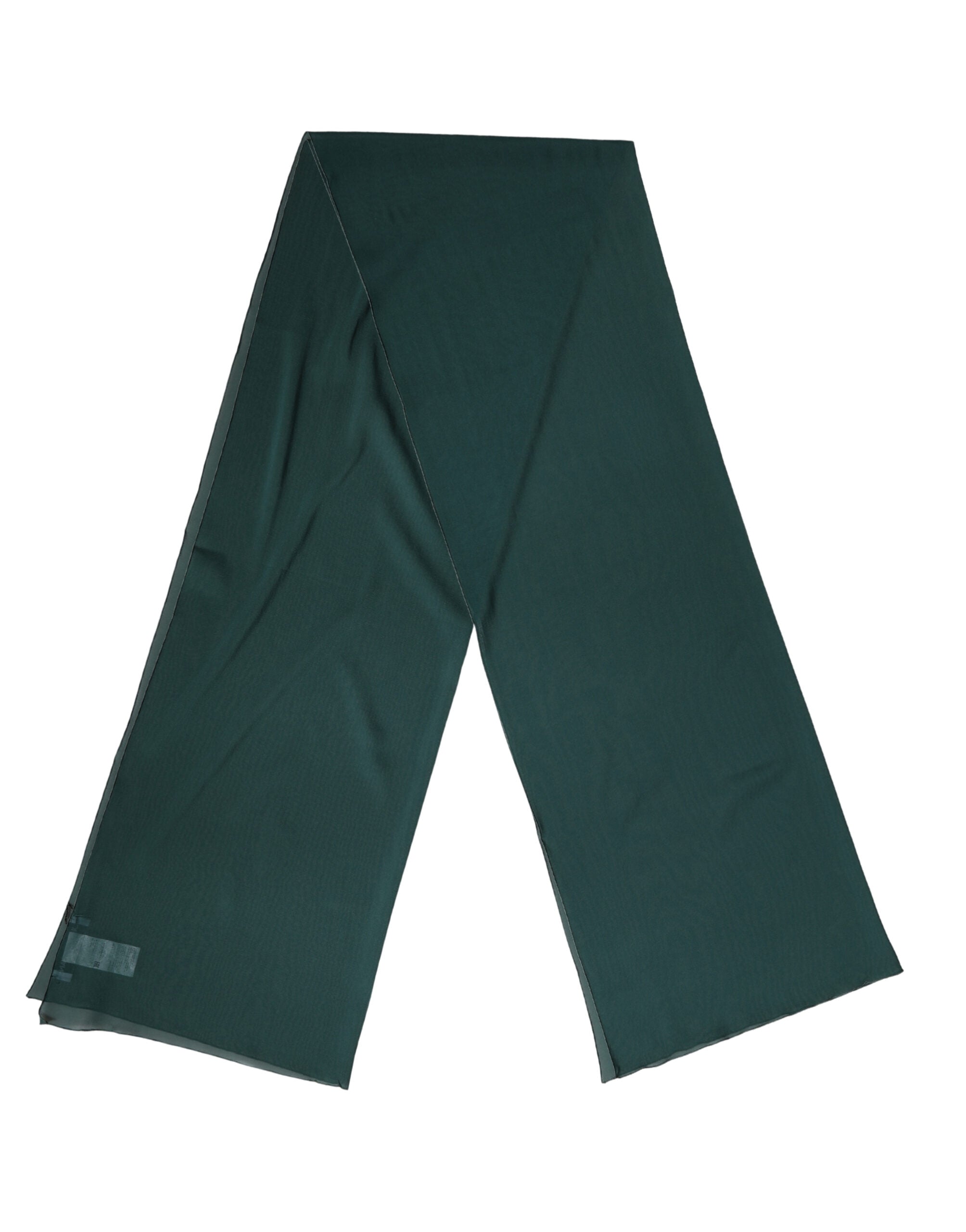 Dark Green Silk Neck Wrap Shawl Stole 200cm x 64c Scarf - ventzia