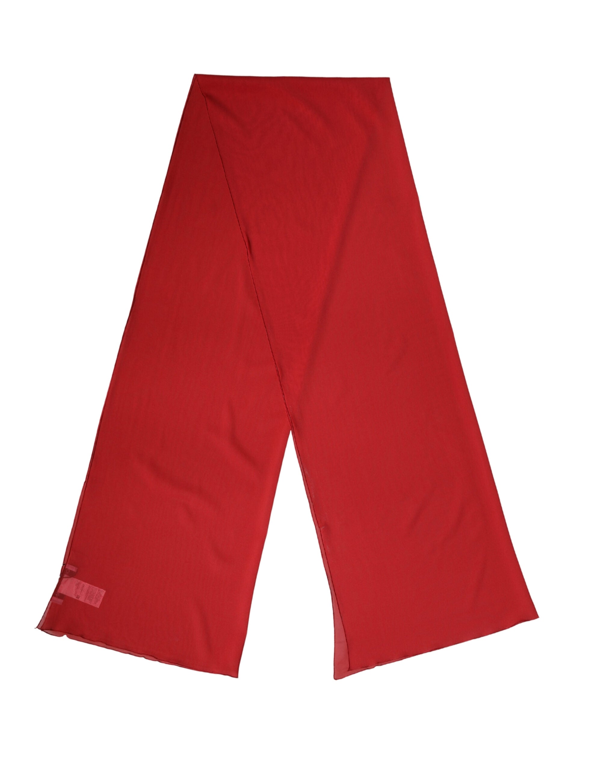 Red Silk Neck Wrap Shawl Women Stole 200cm x 64cm Scarf - ventzia